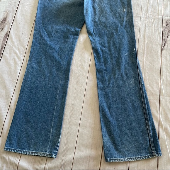 Wrangler 945DEN Jeans Mens 34x36 Blue Regular Fit Faded Whiskering Bootcut Flare - Picture 10 of 16